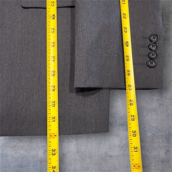 STAFFORD Mens Two Piece Suit 2-Button Blazer Jacket 46L Pant 40Wx30 Gray Wool - Picture 7 of 16